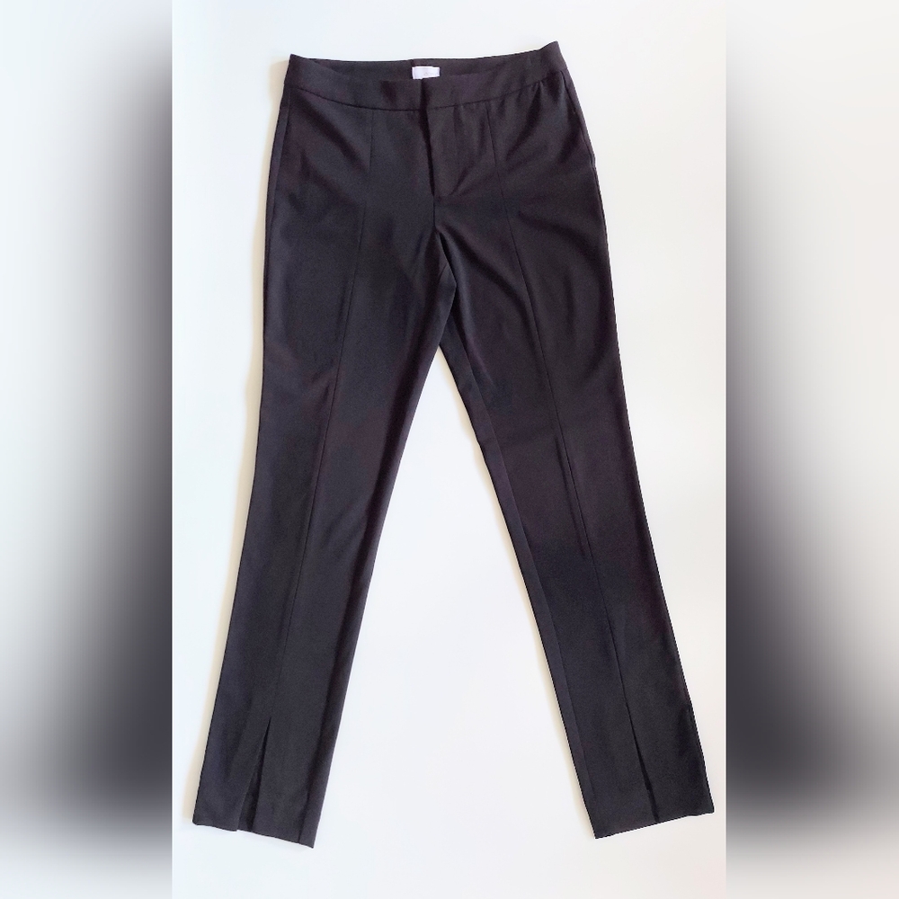 Ecru Straight Leg Dual Slit Trouser Pants Black Size 2